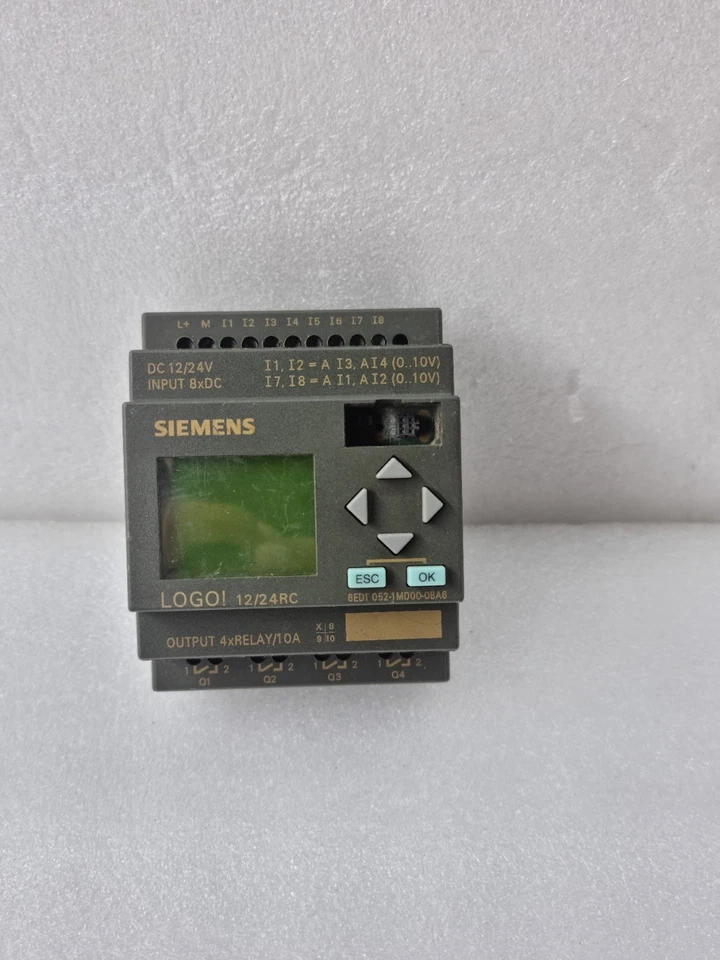 SIEMENS LOGO 12/24RC PLC PROGRAMMABLE LOGIC CONTROLLER 6ED1052-1MD00-0BA6